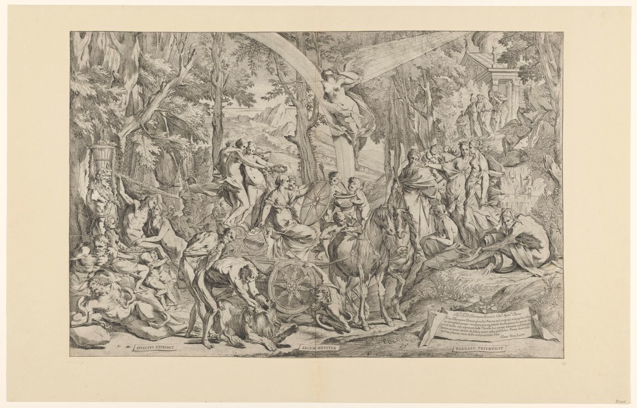Triumph of painting on Parnassus by Pietro Testa