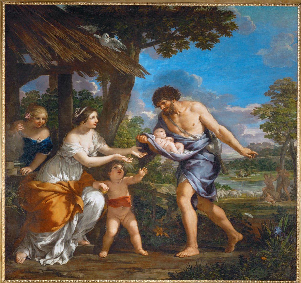 Romulus and Remus Found by Faustus by Pietro da (1596-1669) Cortona