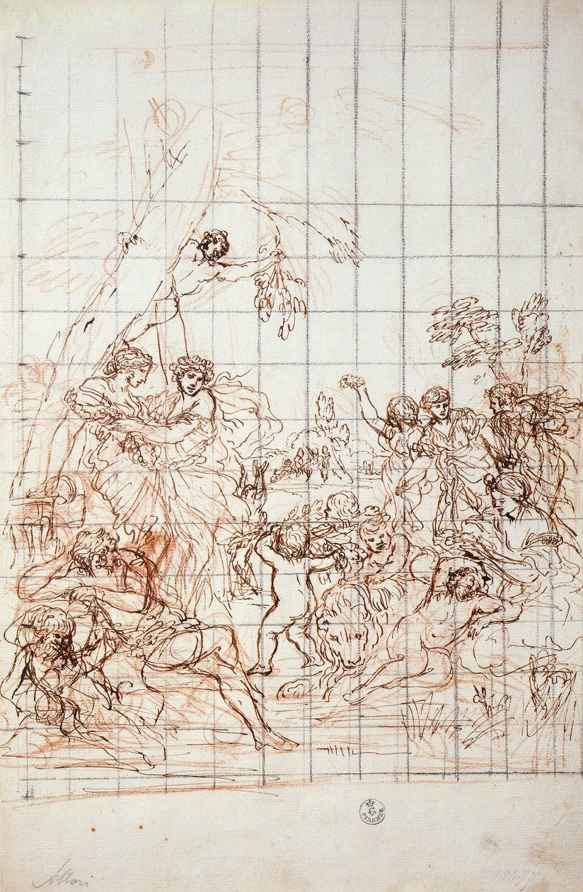Study for the Golden Age fresco by Pietro da Cortona