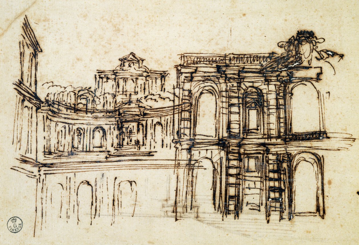 Study for theatre in Palazzo Pitti in Florence by Pietro da Cortona