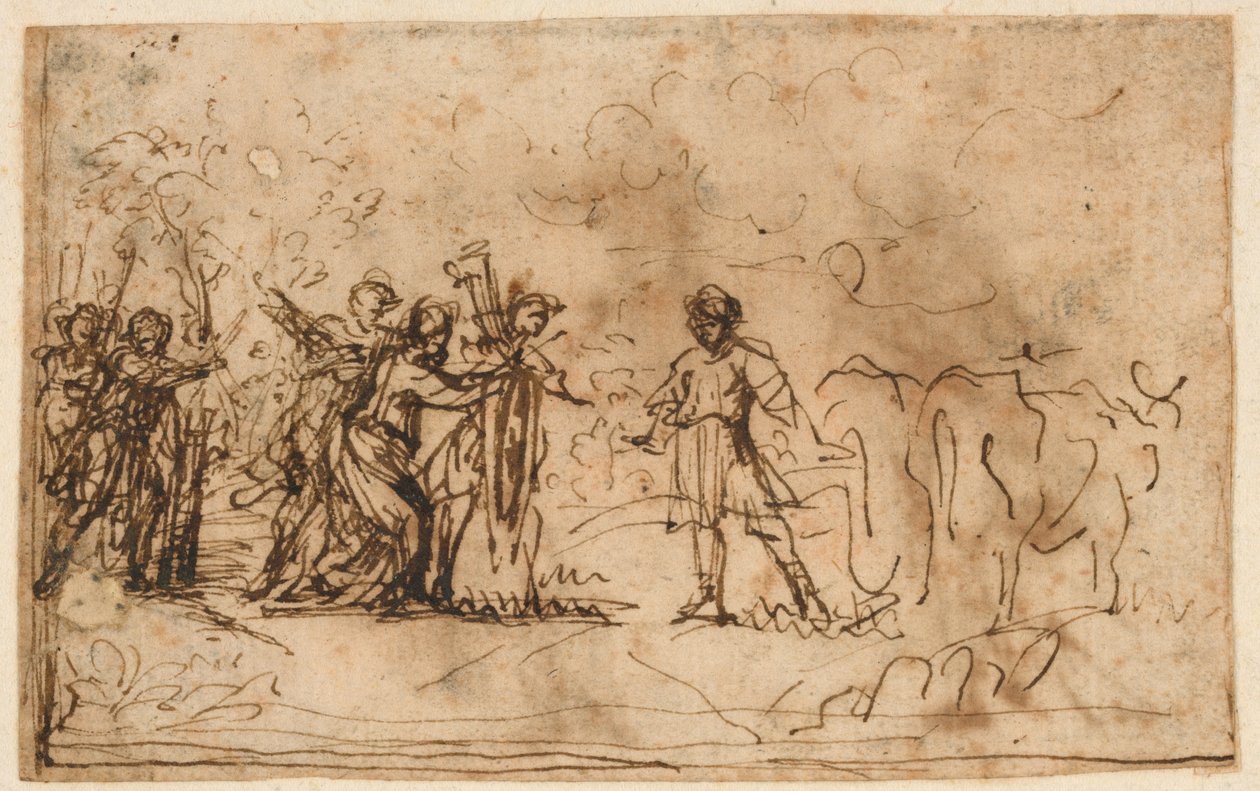 Cincinnatus Summoned from the Field (study) by Pietro da Cortona