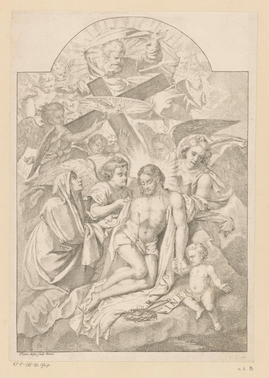 The Holy Trinity with Mary, Instruments of the Passion, and Angels by Pietro del Po