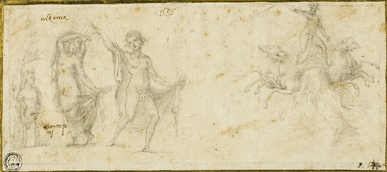 Sketches after the Antique: Bacchic Revels; Neptune in His Chariot by Pirro Ligorio