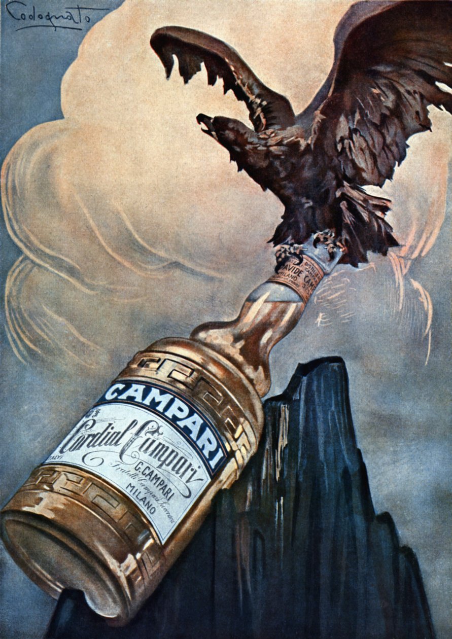 Advertising Poster Illustrated by Plinio Codognato for Cordial Campari, Milan 1920s by Plinio Codognato