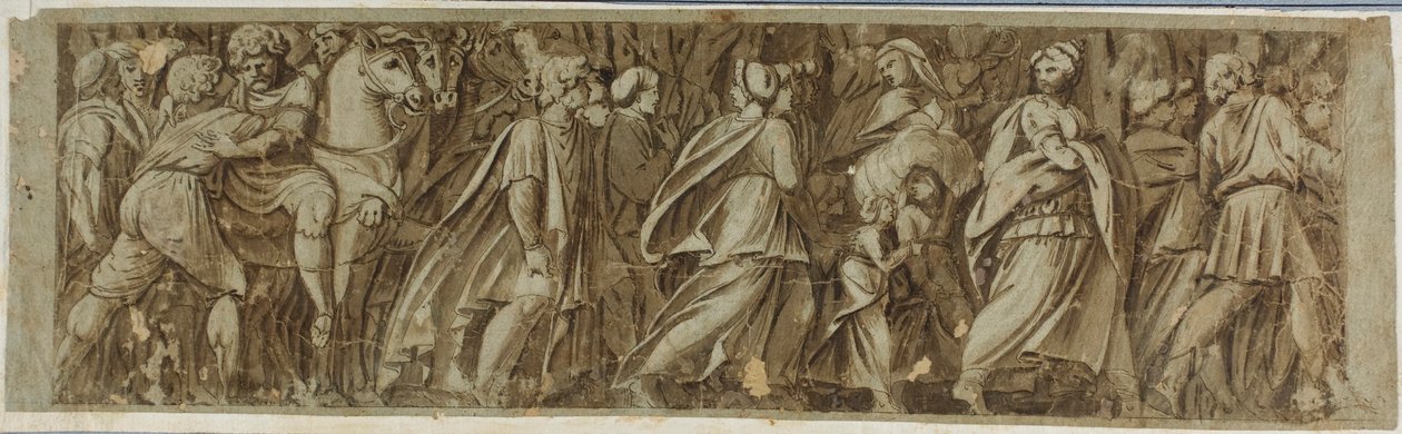 Sabines Crossing the River Tiber to Attend the Roman Games by Polidoro da Caravaggio