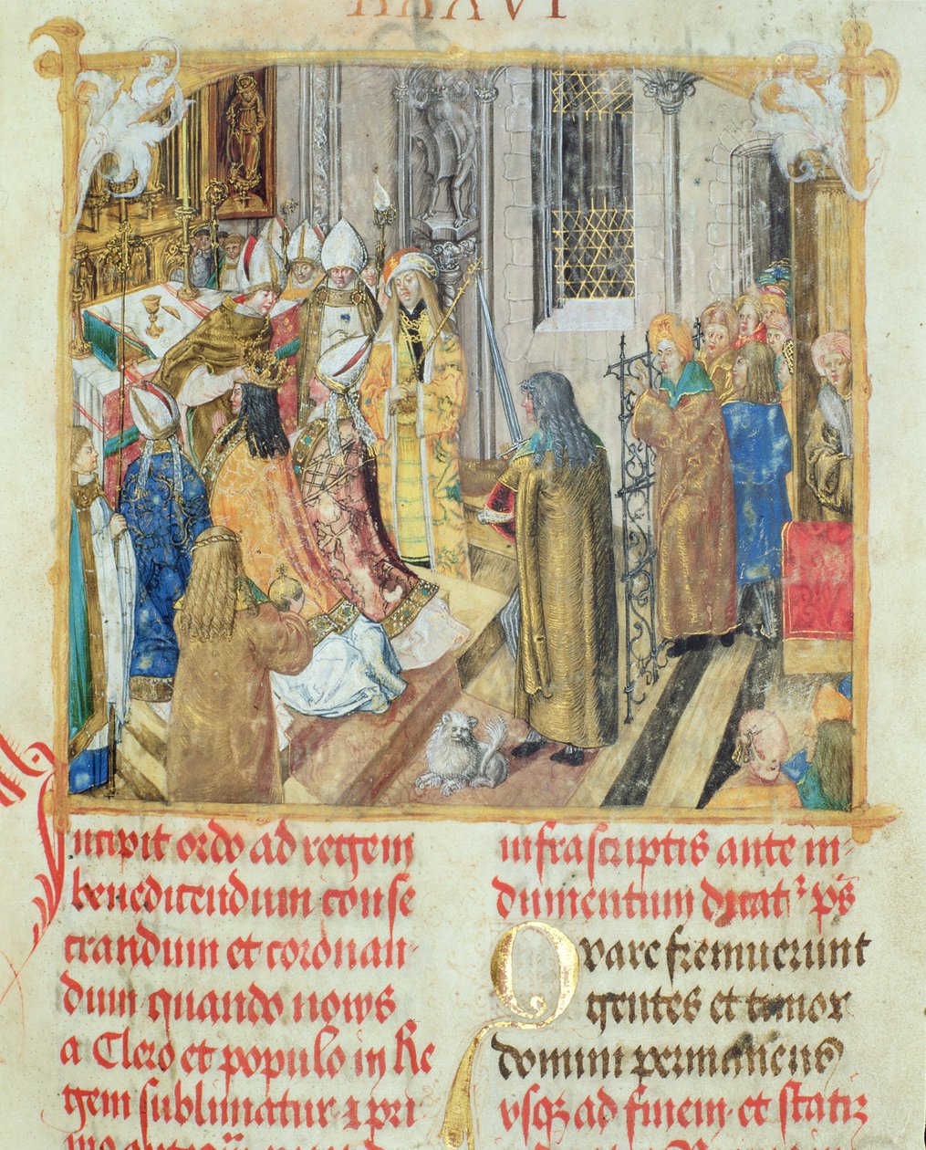 Coronation of the King of Poland from the Pontifical of Bishop Erasmus Ciolek, c.1510 by Polish School