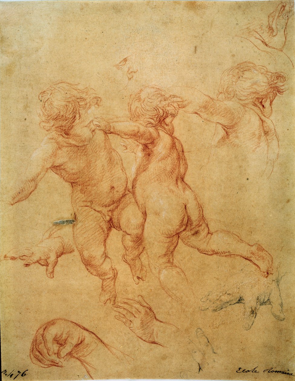 Two flying putti, study, 1740s by Pompeo Batoni