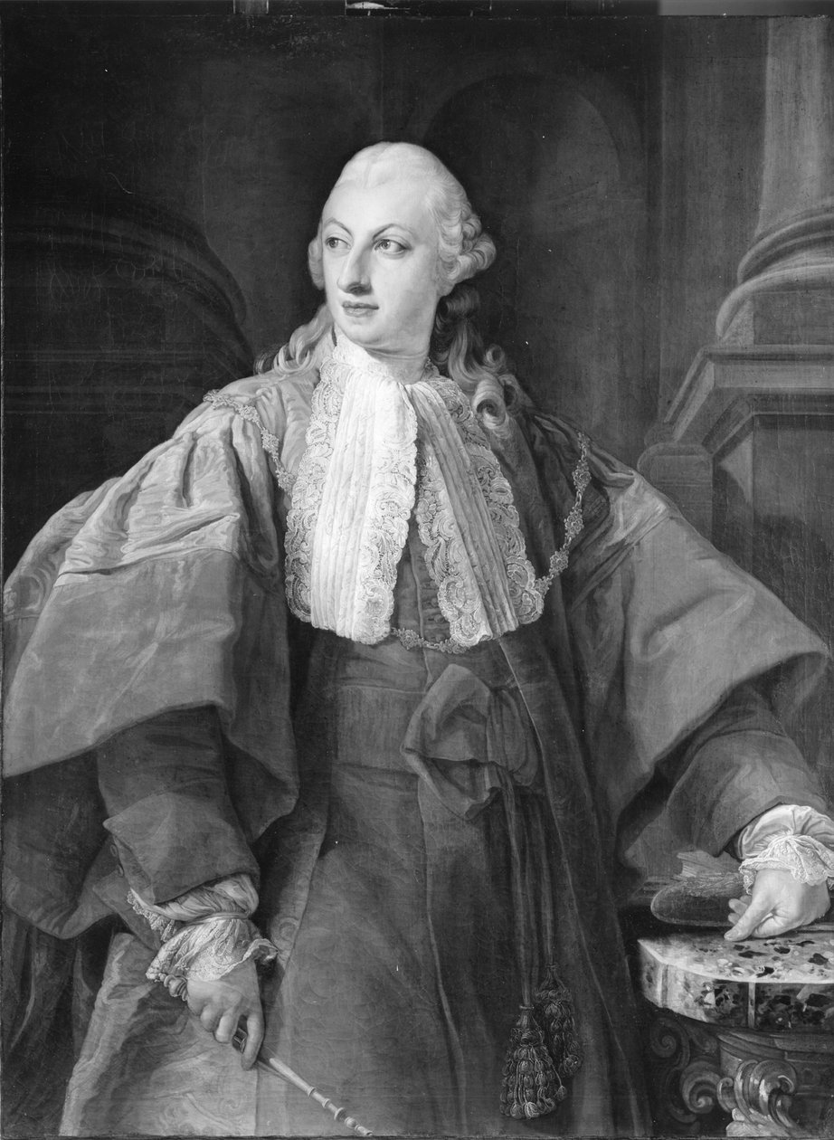 Portrait of Prince Abbondio Rezzonico as Senator of Rome by Pompeo Girolamo Batoni