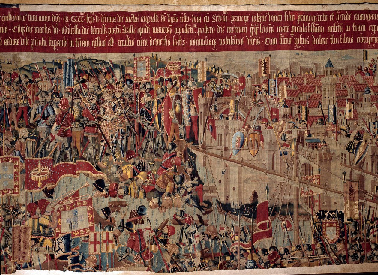 Conquest of Africa: The capture of Asilah in Morocco in 1471 by the Portuguese fleet by Portuguese School