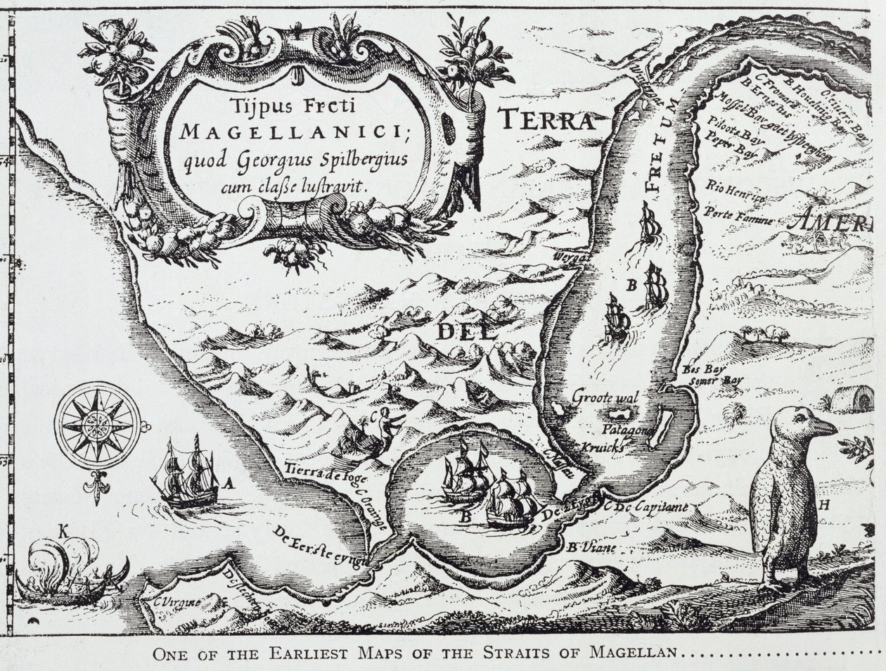 One of the earliest maps of the Straits of Magellan, from “The Romance ...