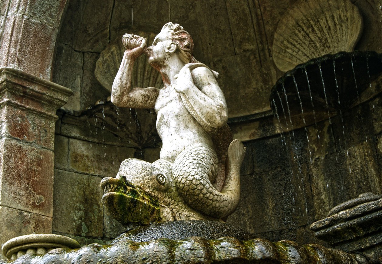 Triton Fountain, Santuário de Nossa Senhora dos Remédios, Lamego, Portugal 1738 by Portuguese School