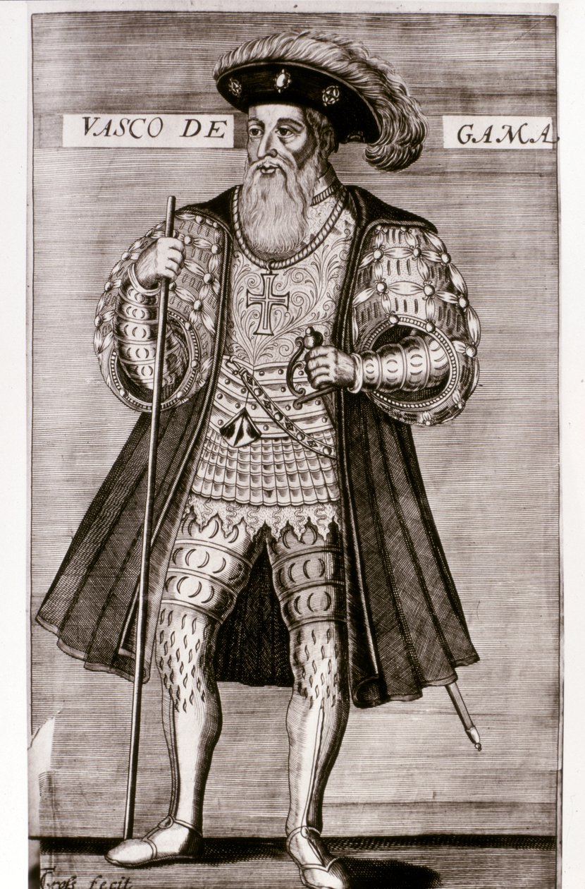 VASCO DA GAMA: Illustration from "OS LUSIADAS" by Luis Camoes, Lisboa 1572 by Portuguese School