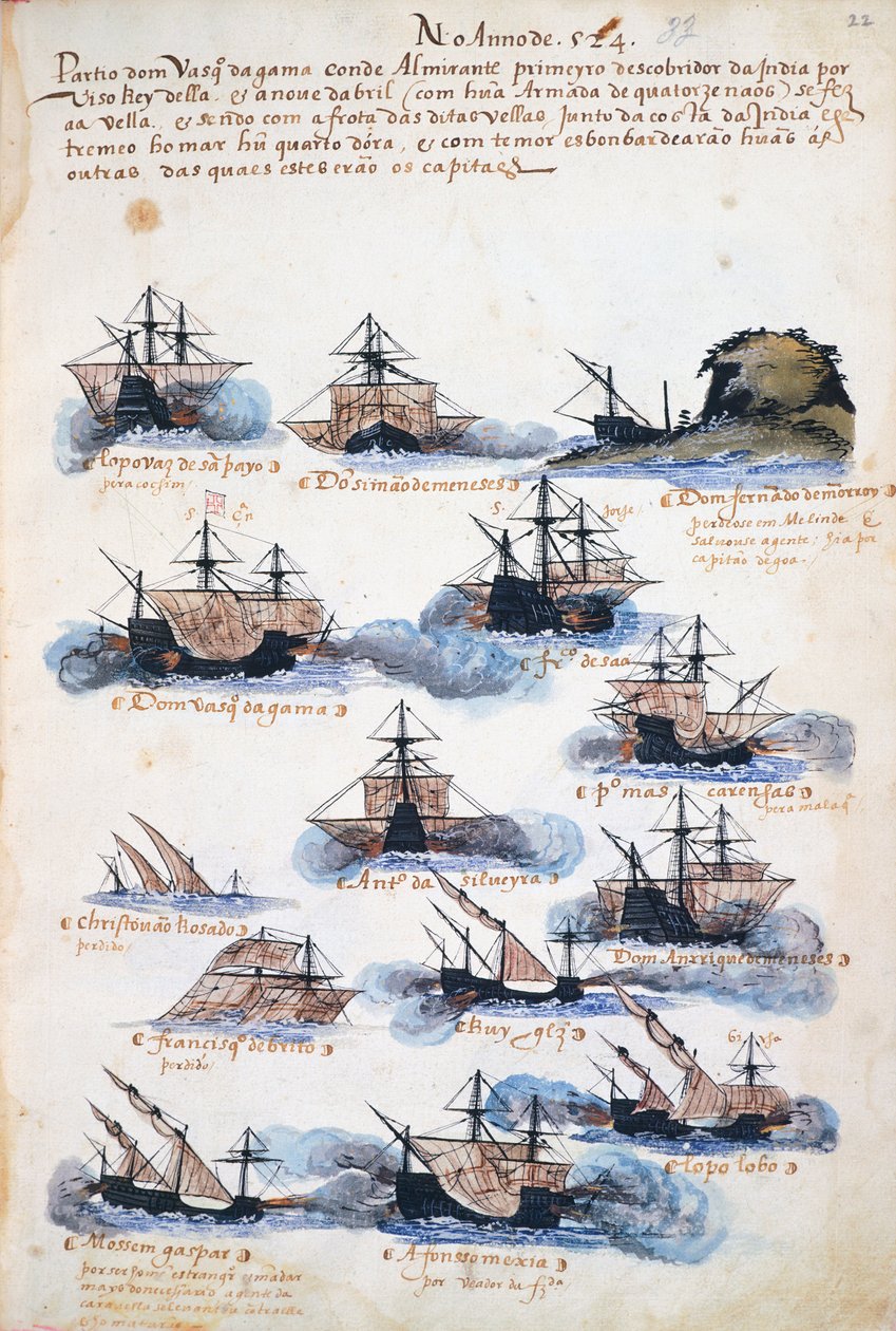 Voyages of Vasco da Gama, the Portuguese Expedition by Portuguese School