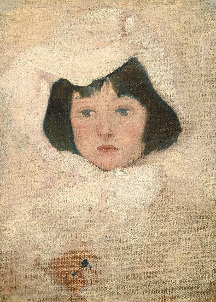 Little Girl in White by Possibly American or British 19th Century