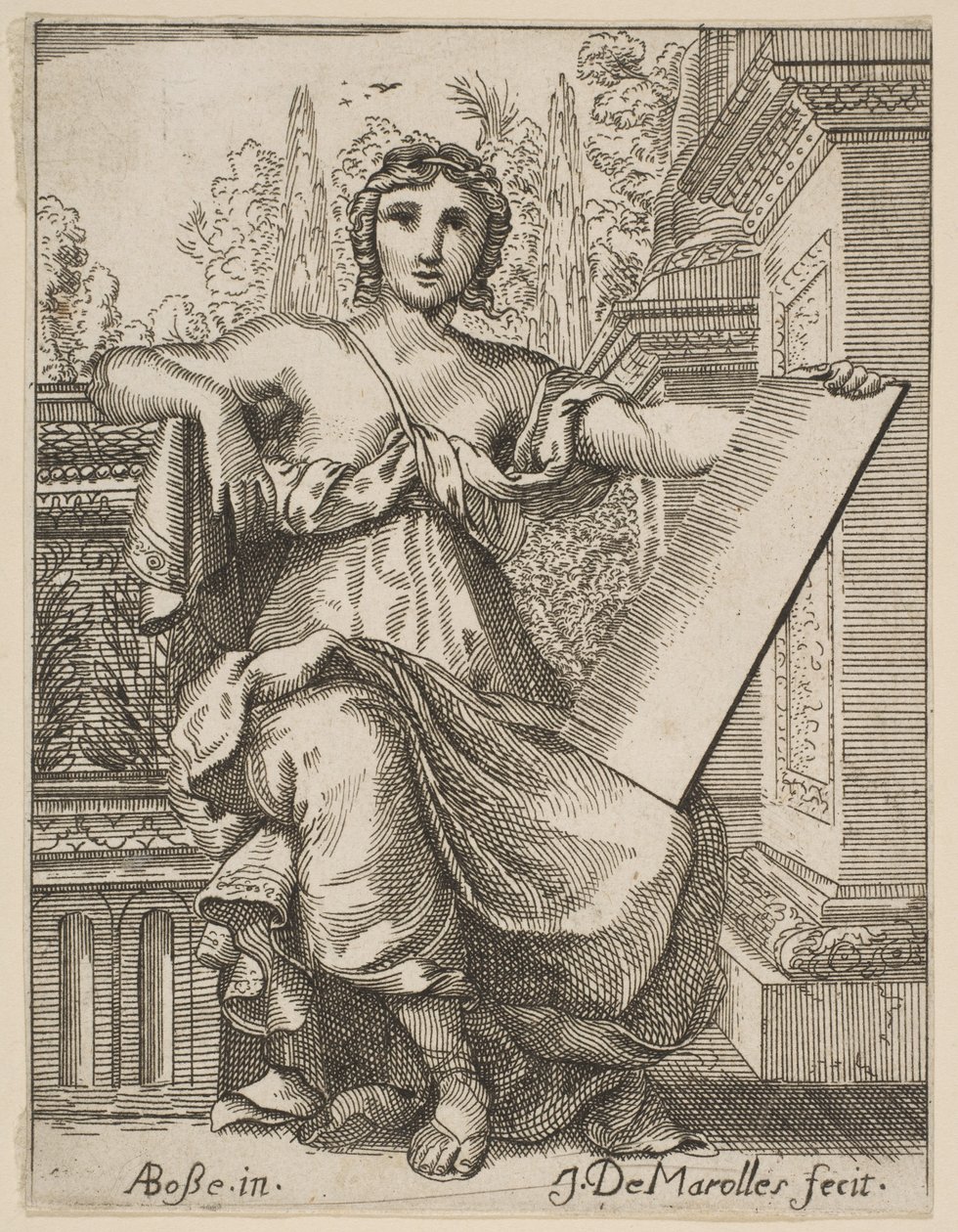 Seated Woman Holding a Tablet by Possibly by Jean Antoine de Maroulles