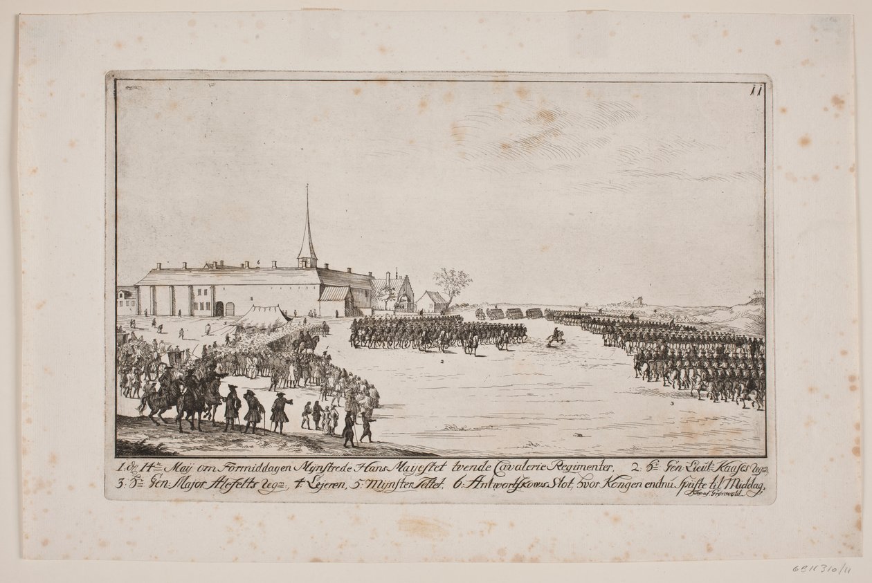 Frederik V Reviewing Regiments at Antvorskov by Poul Isac Grønvold