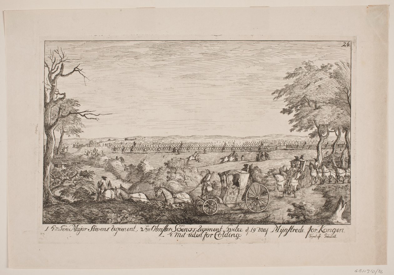 Frederik V Reviews the Regiments Outside Kolding by Poul Isac Grønvold