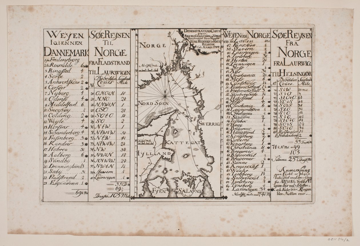 Map of Skagerrak and Kattegat with Surrounding Regions by Poul Isac Grønvold