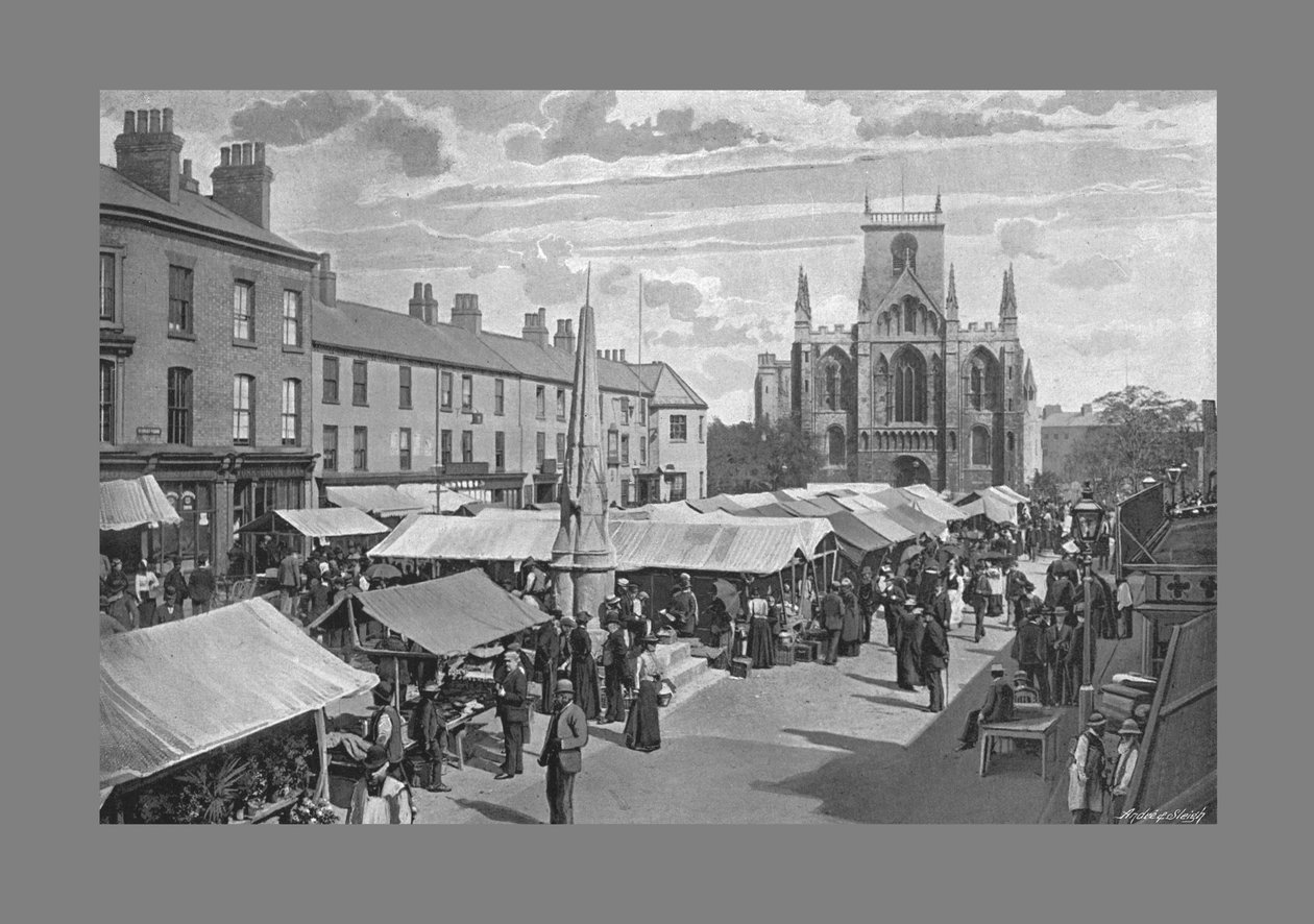 Market Place, Selby, c1900 by Poulton and Co