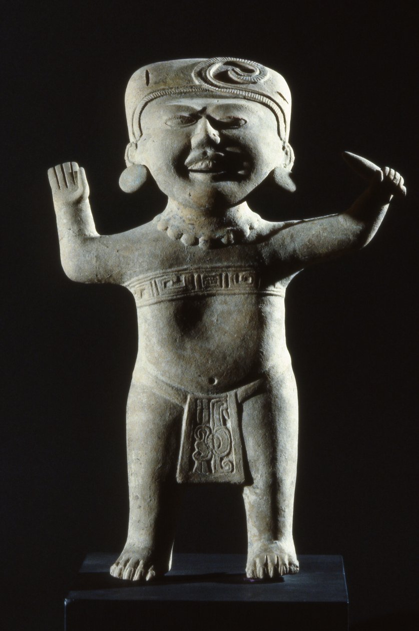 Totonac statuette with a smiling face, from Veracruz state, Late Classic period by Pre Columbian