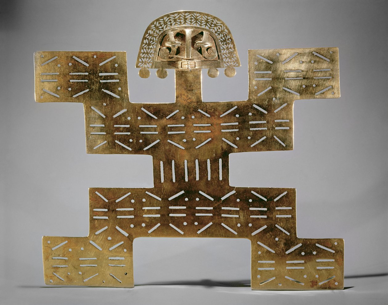Cast Tumbaga pectoral, from Huaca del Dragon, Caldas, Colombia, Tolima style by Pre Columbian