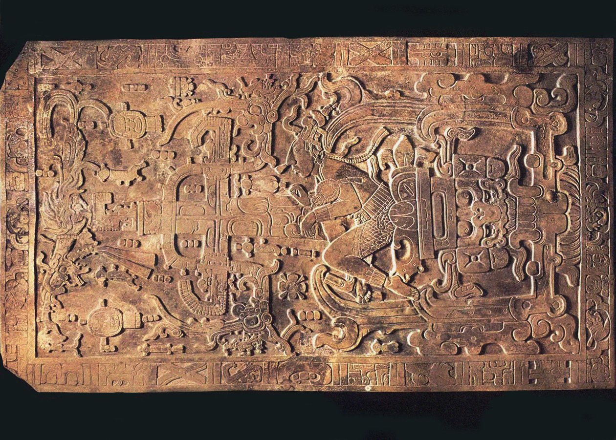 The tomb of King Pakal from the Temple of the Inscriptions, Palenque by Pre Columbian art