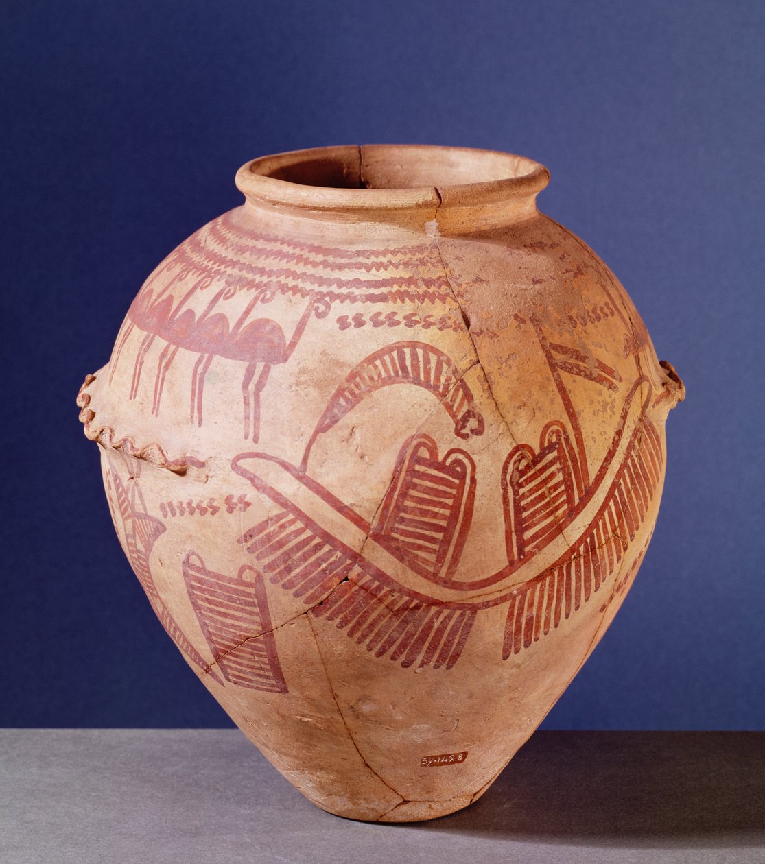 Vase depicting two shrines on a barge, c.3500 BC by Predynastic Period Egyptian