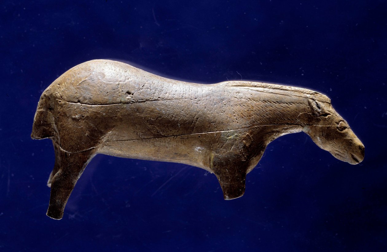Sculpture of Horse in Ivory Mammoth from the Cave of Espelugues by Prehistoric Prehistoric
