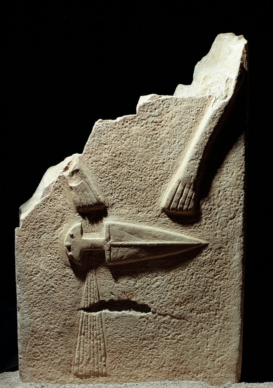 Prehistoric art: stele carved during the Iron Age from the site of Lunigiana near La Spezia, Italy. 1100-800 BC. La Spezia, Museo Comunale della Civilta Lunigiana by Prehistoric Prehistoric