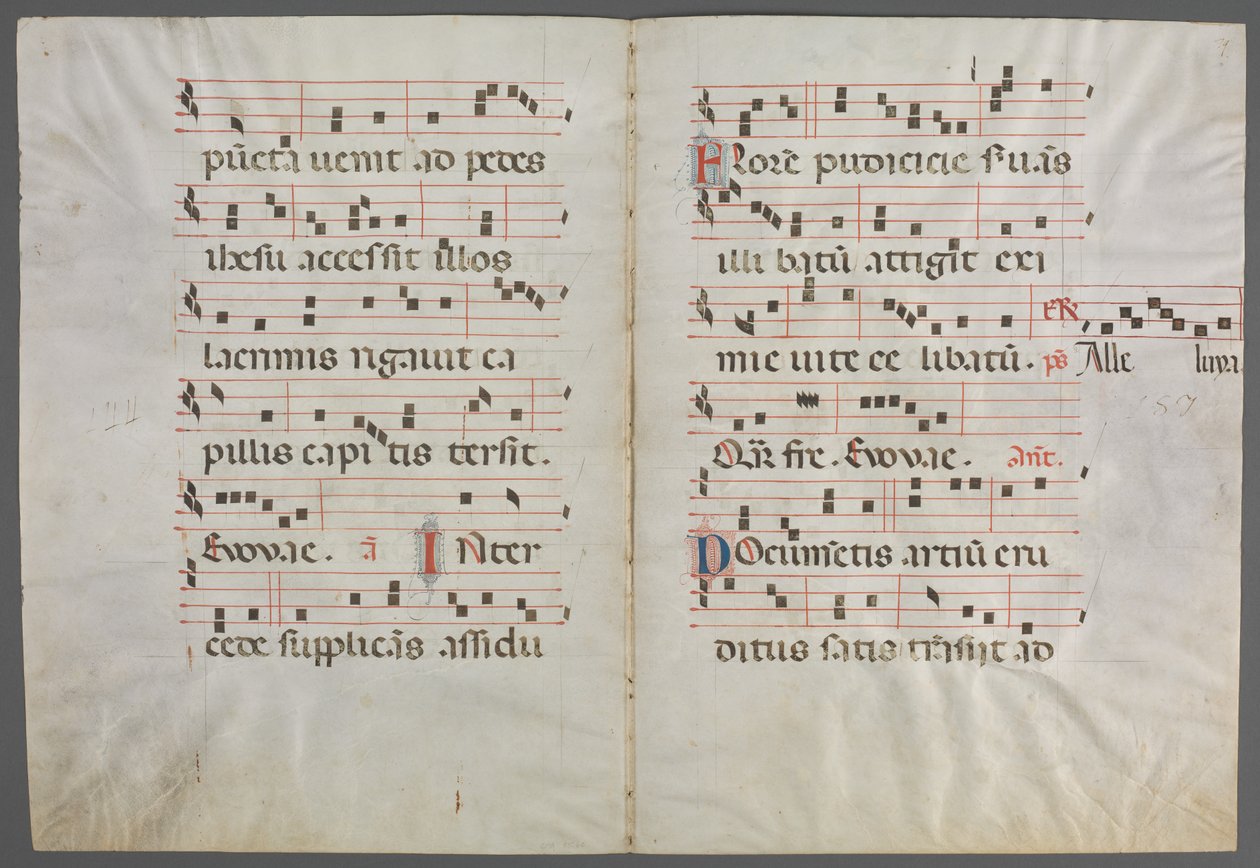 Bifolium from an Antiphonary: Music, c. 1320-1340 by Primo Miniatore di San Domenico