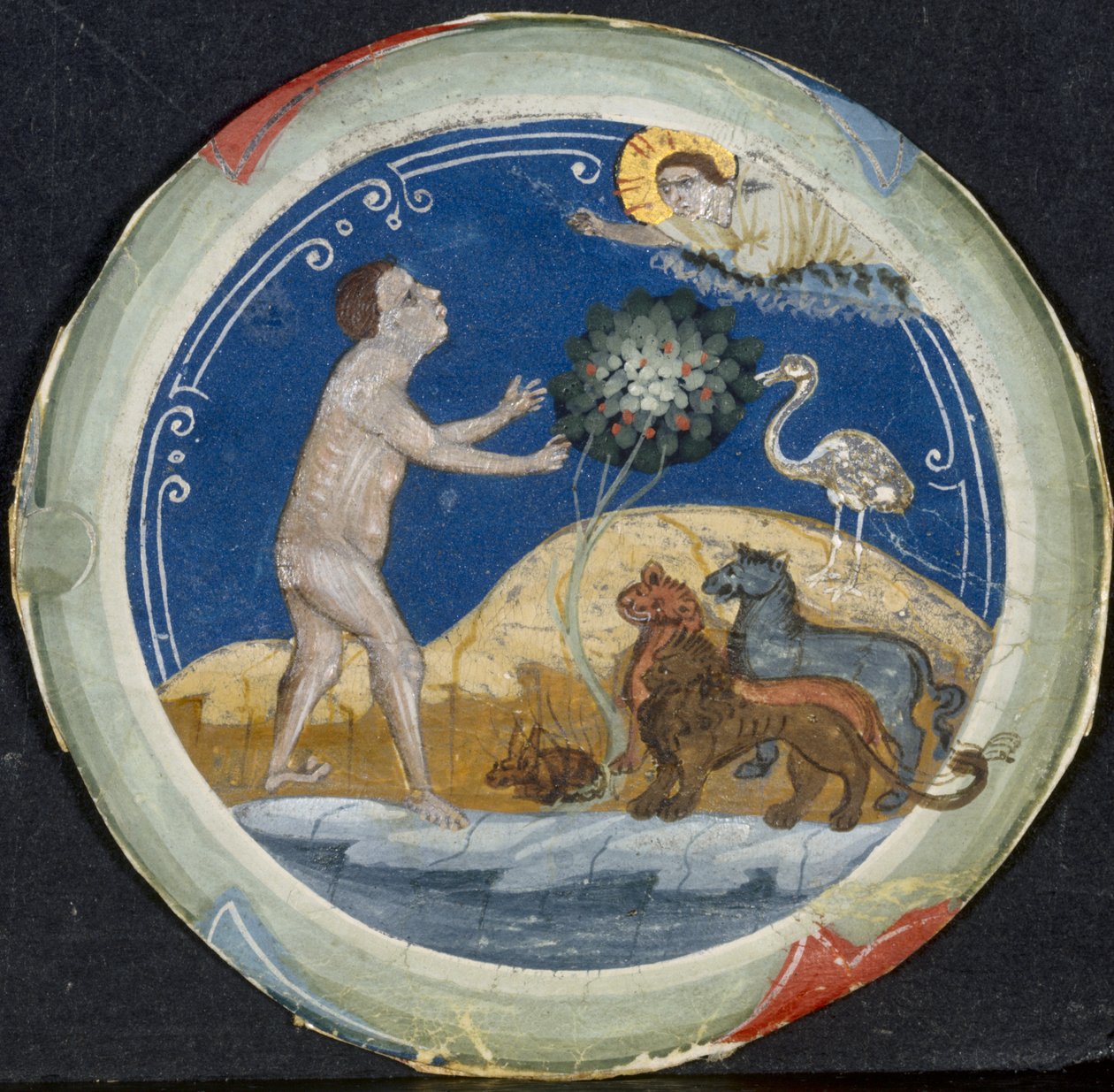 Medallion from the Border of a Latin Bible: The Sixth Day of Creation by Primo Miniatore di San Domenico