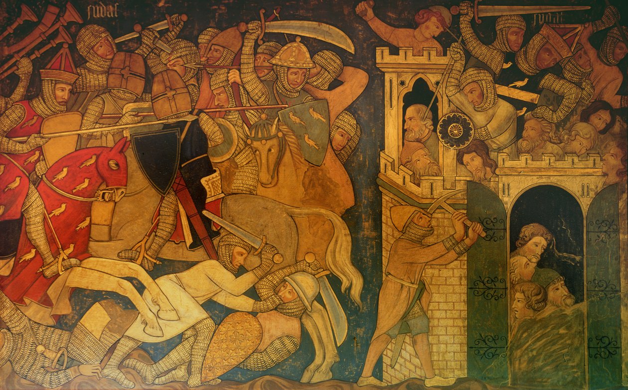 Battle Between Judas Maccabaeus and Timotheus, and the Fall of Maspha, Reconstruction of a Wall Painting Originally in the Painted Chamber of the Palace of Westminster by Professor Ernest Tristram