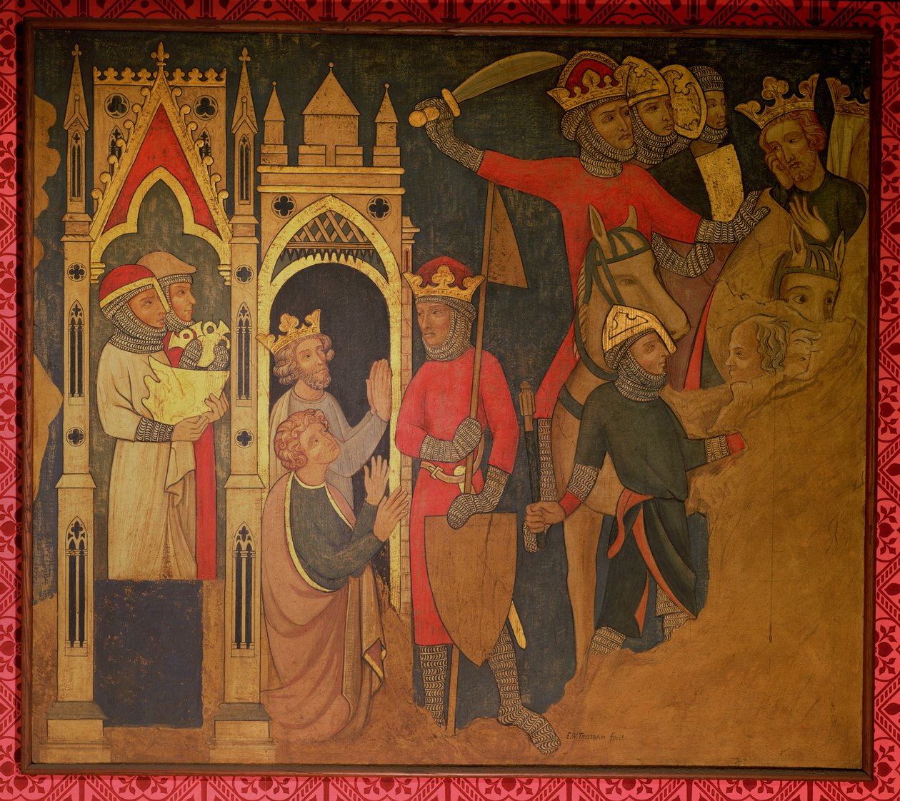 Captivity of King Jehoiachin of Israel, reconstruction of a wall painting originally in the Painted Chamber of the Palace of Westminster by Professor Ernest Tristram