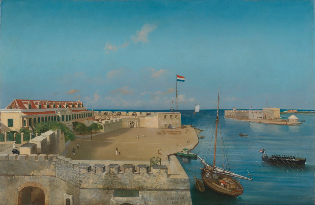 The Harbor Entrance of Willemstad by Prosper Crébassol