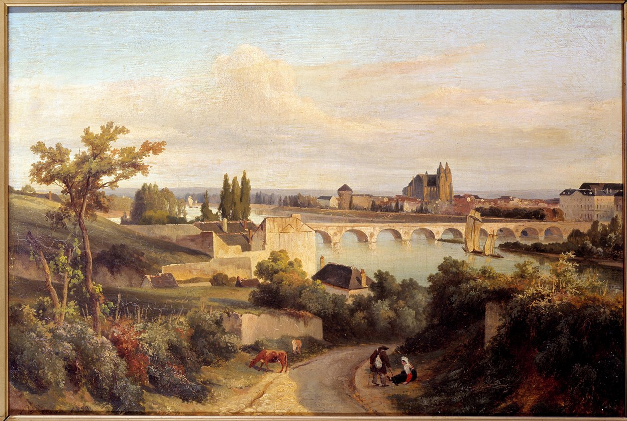 The Bridge of Tours in 1833 by Prosper Barbot