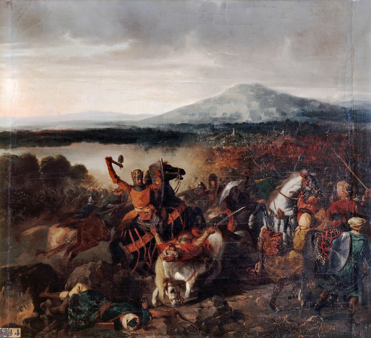 Roger I of Sicily at the Battle of Cerami in 1061 by Prosper Lafaye or Lafait