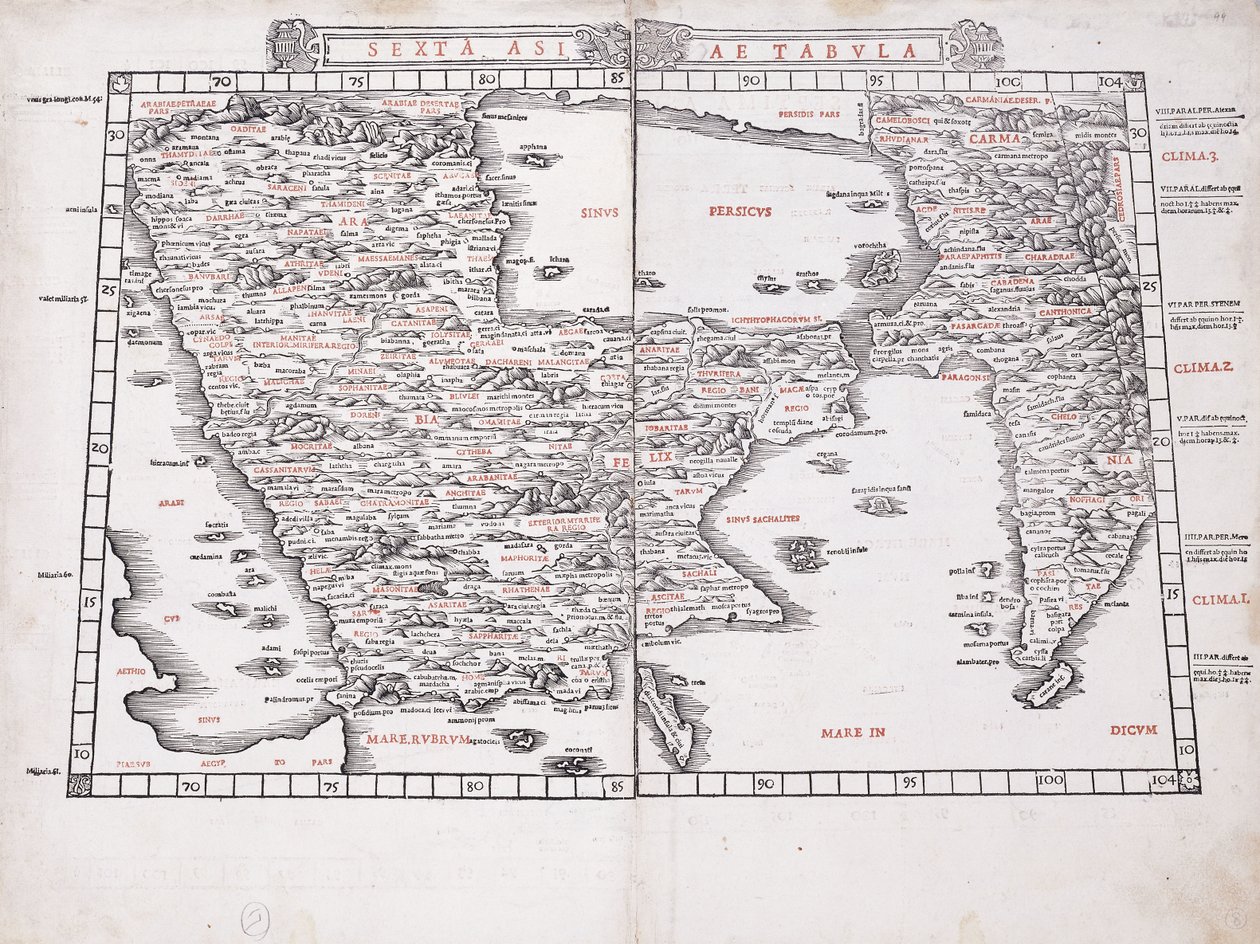 Sexta Asiae Tabula by Ptolemy