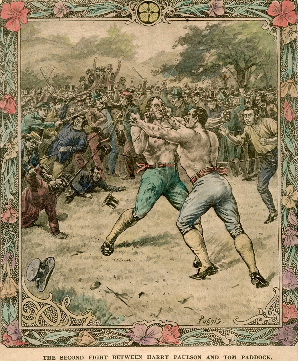 The second fight between Harry Paulson and Tom Paddock, 1851 late 19th or early 20th century by Pugnis
