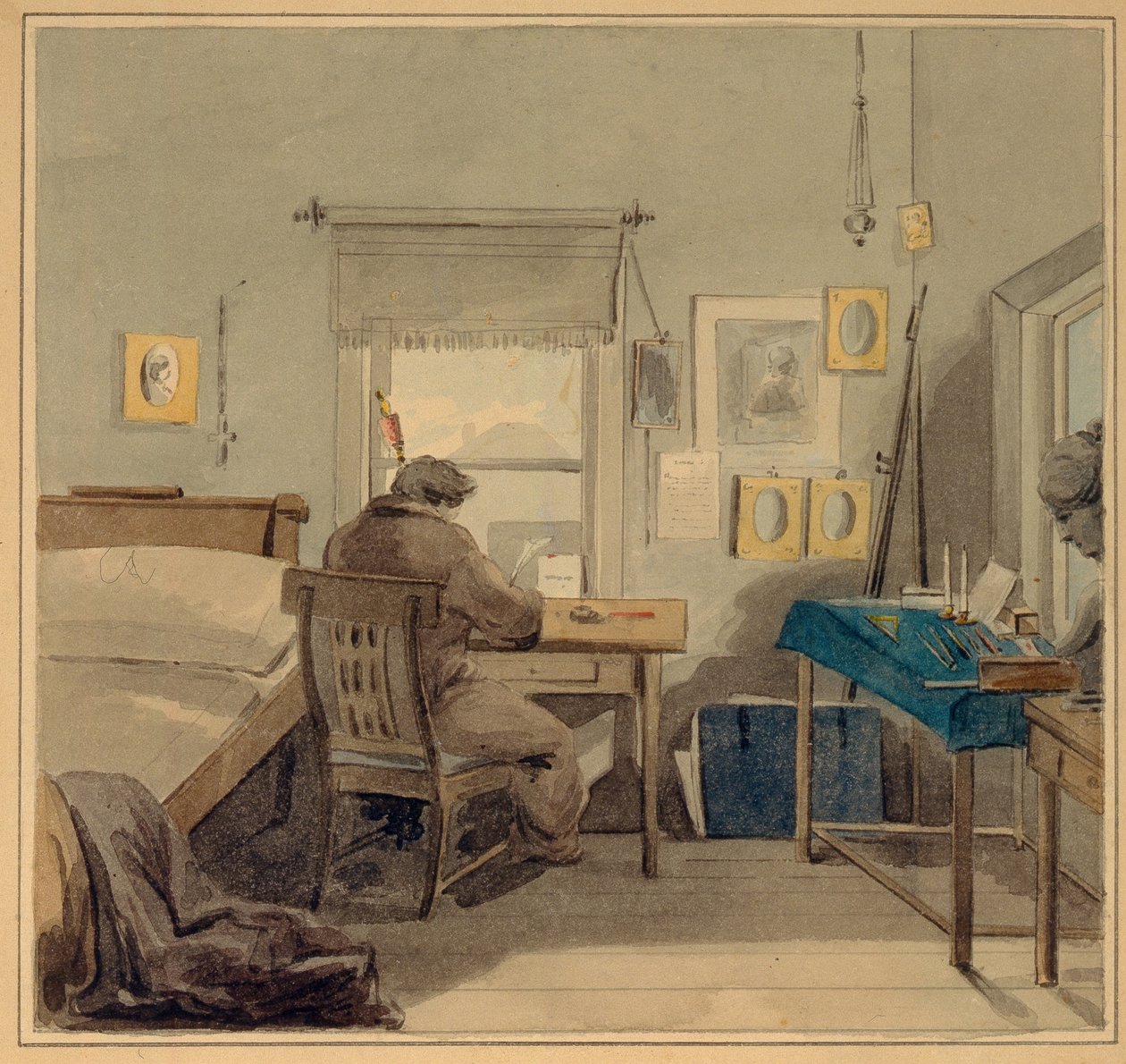 At Work. In the Pavel Nashchokin House, 1824 by Pyotr Fyodorovich Sokolov