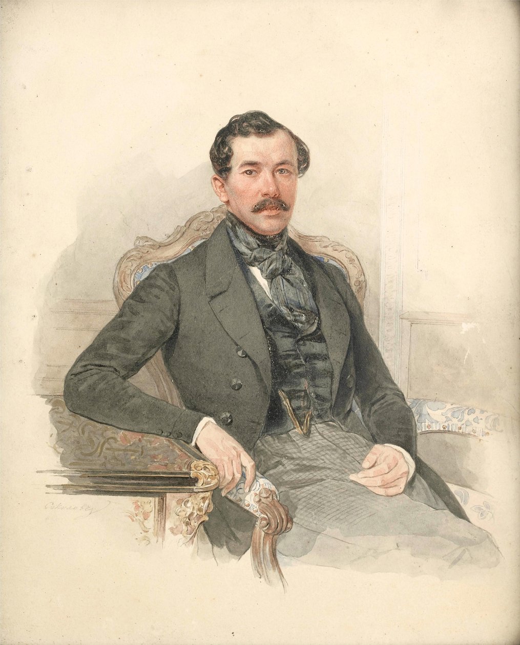 Portrait of Maximilian de Beauharnais, 3rd Duke of Leuchtenberg (1817-1852) by Pyotr Fyodorovich Sokolov
