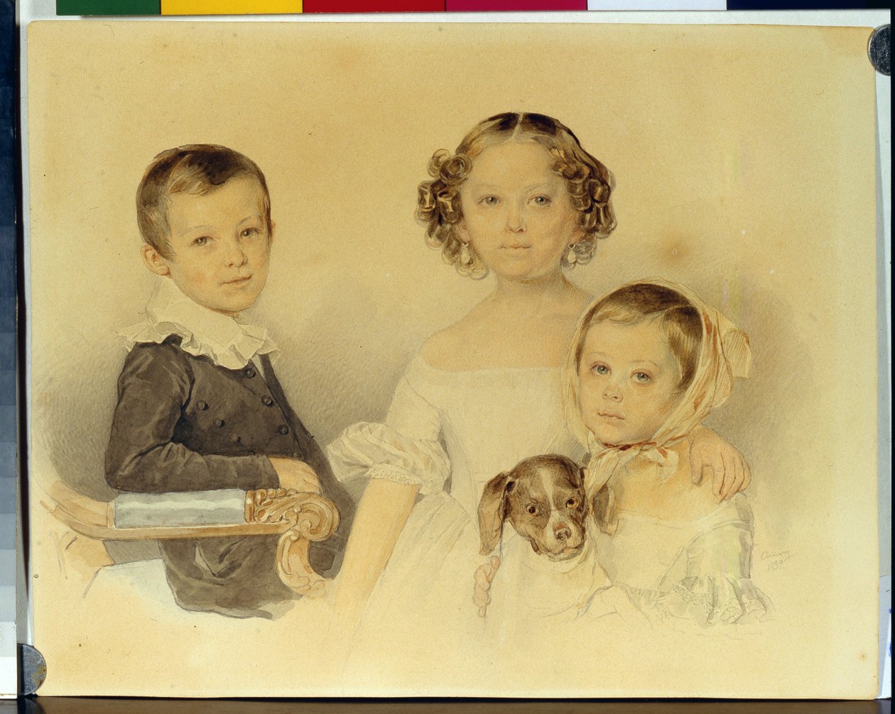 Portrait of the Lanskoy children by Pyotr Fyodorovich Sokolov