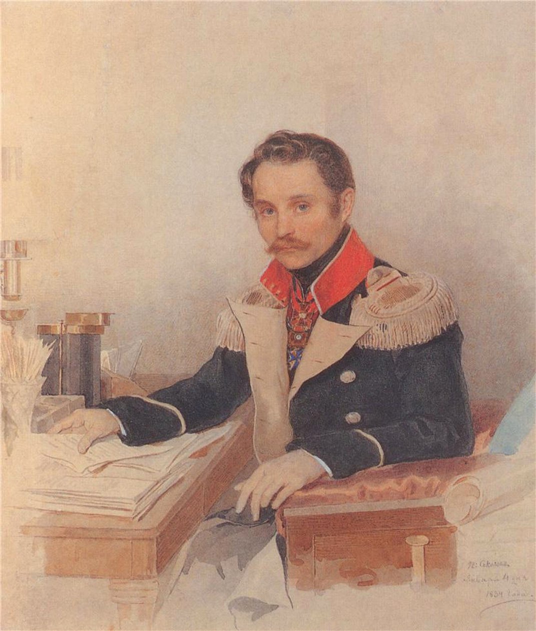 Portrait of Leonty Vasilievich Dubelt, Chief of Staff of the Corps of Gendarmes by Pyotr Fyodorovich Sokolov