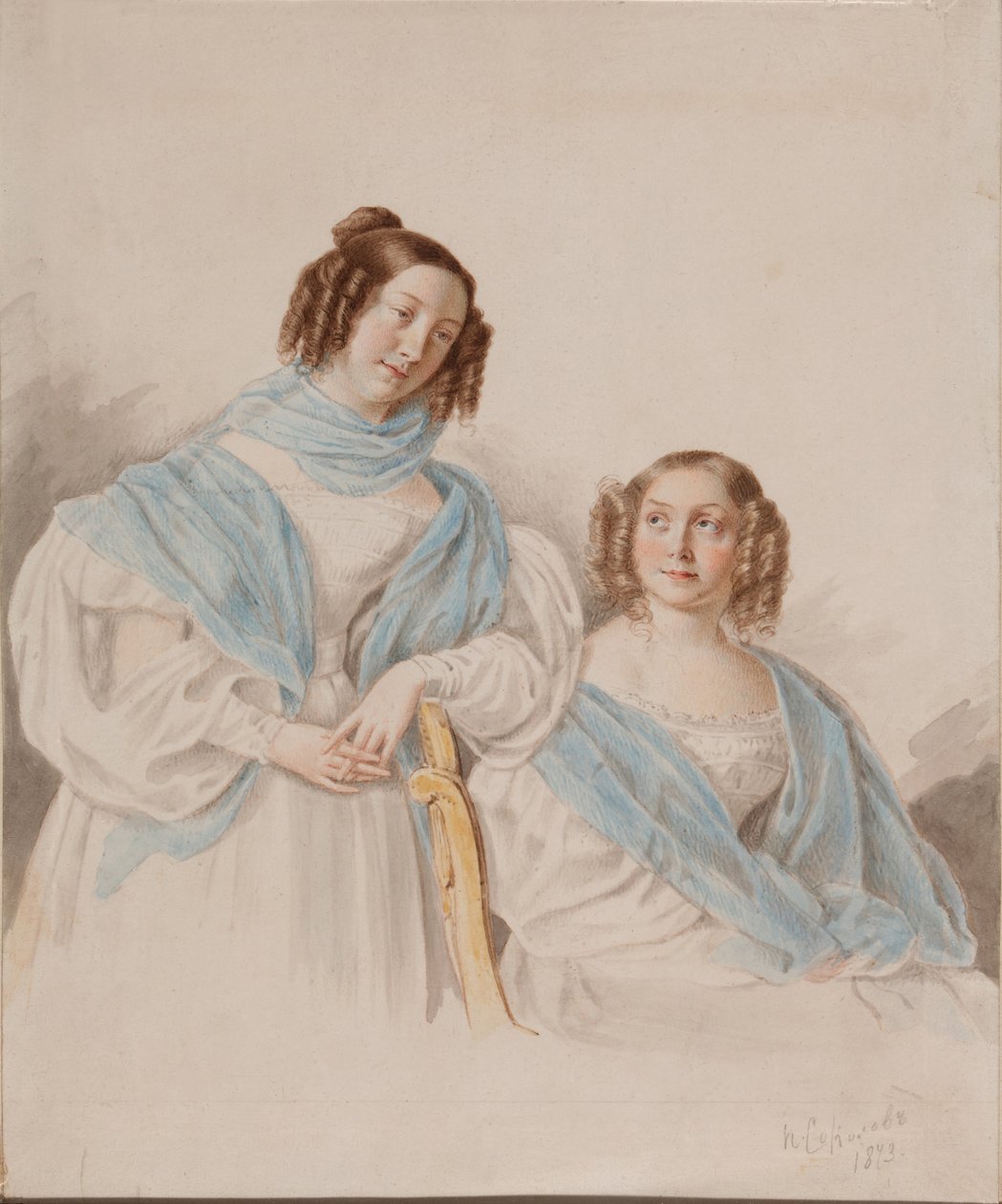 Portrait of Sisters Countesses Antonina Dmitrievna and Lidia Dmitrievna Blud by Pyotr Petrovich Sokolov