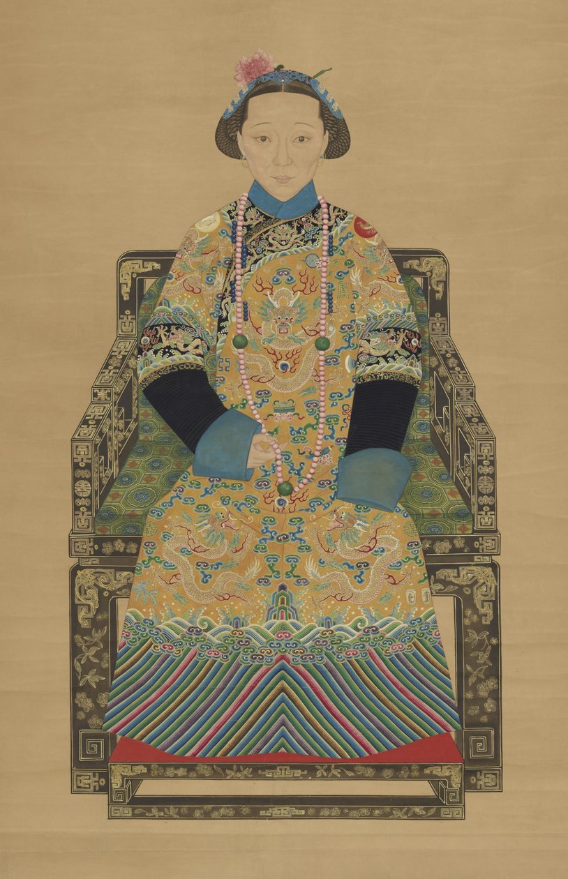 Empress Xiaozhen, second Empress Consort of the Xianfeng Emperor by Qing Dynasty Chinese School