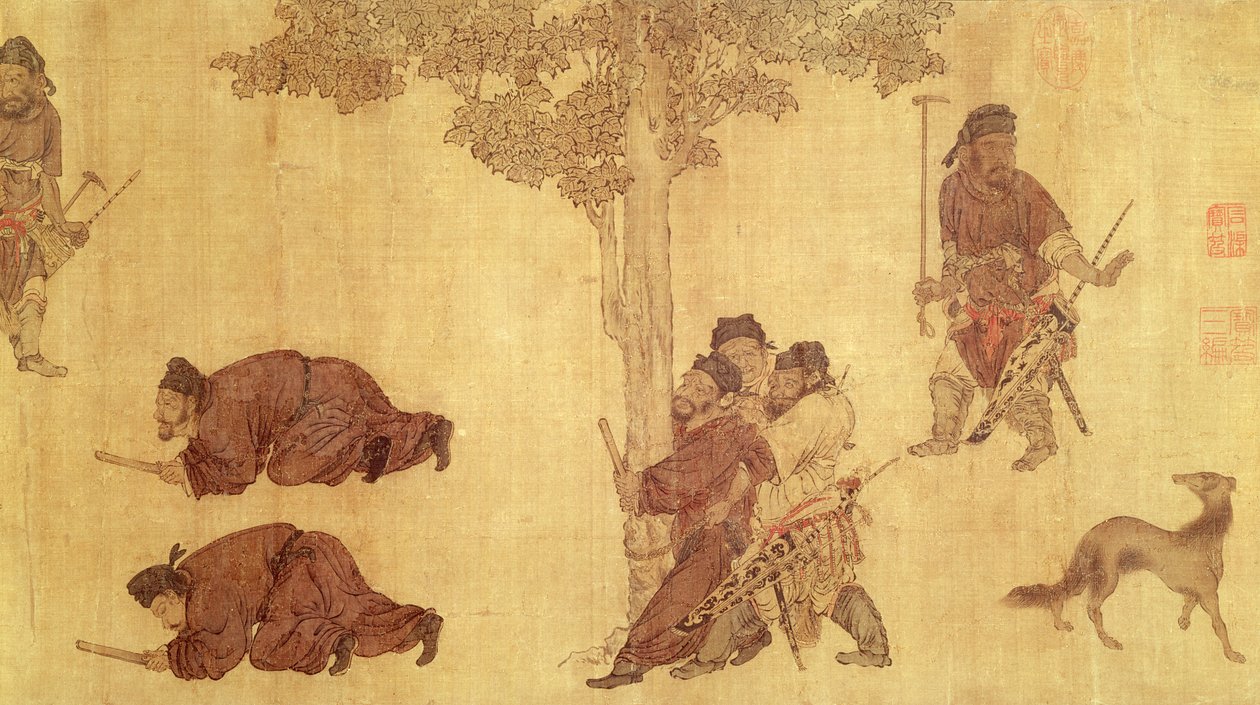 Hunting scene by Qing Dynasty Chinese School