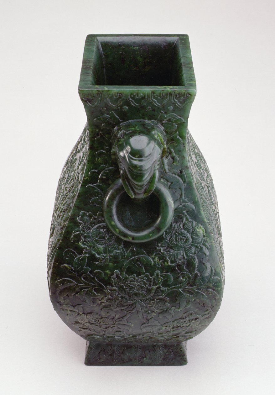 Imperial Vase of Bronze Fang Hu Form, Qianlong Period by Qing Dynasty Chinese School