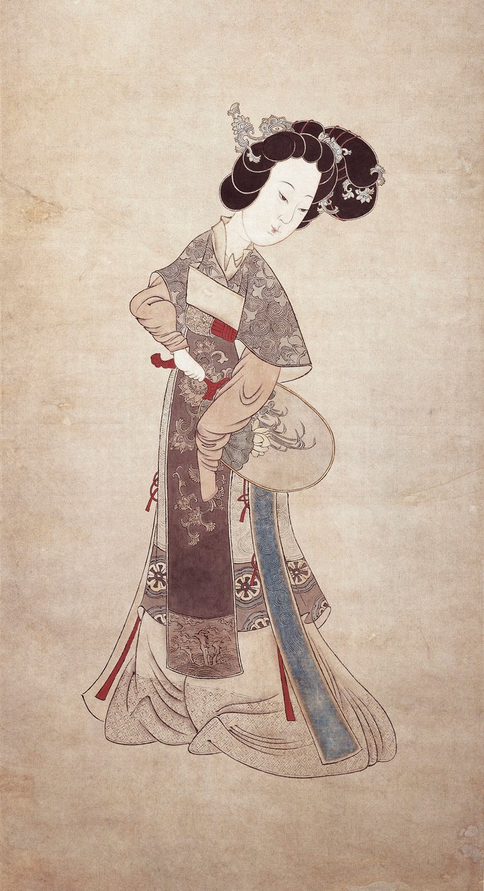 Lady of China, by Ren Shyong (painting on silk) by Qing Dynasty Chinese School