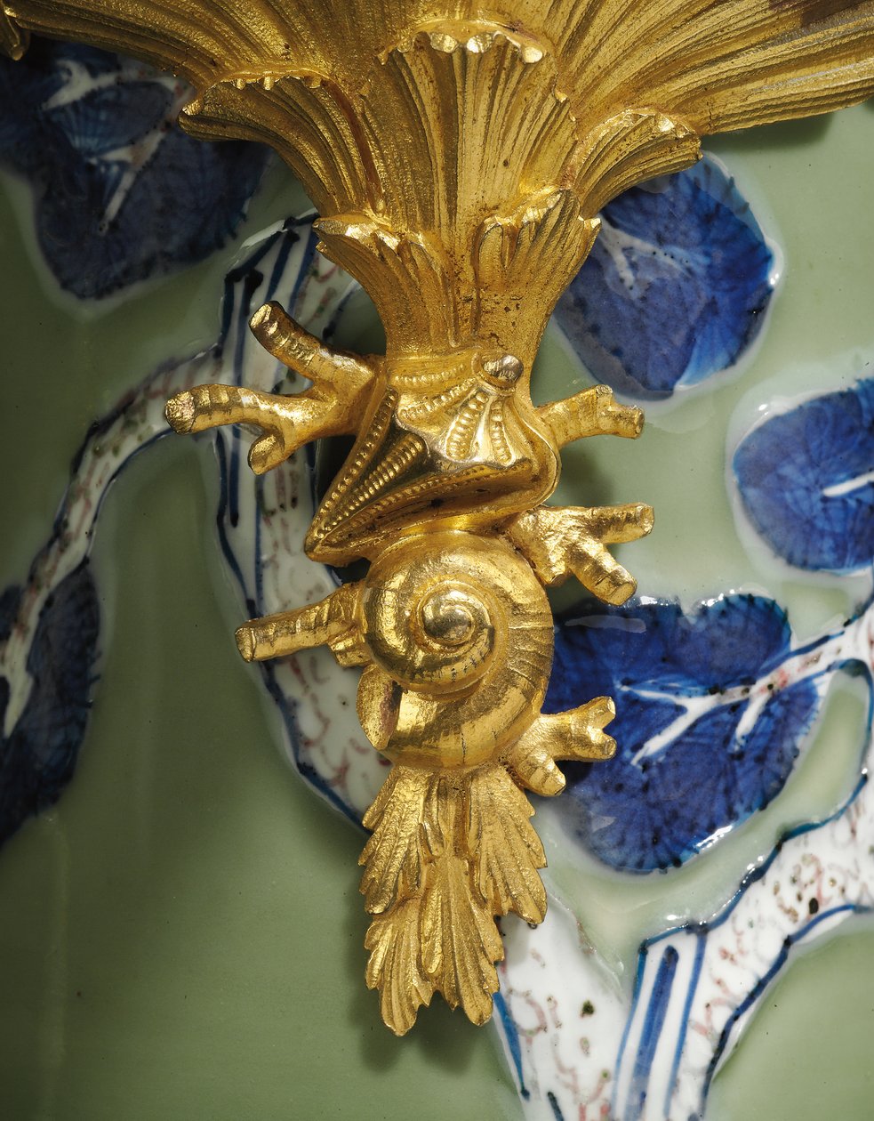 One of a pair of Louis XV ewers, porcelain 1662-1722, mounts c.1745-49 by Qing Dynasty - Kangxi Period Chinese