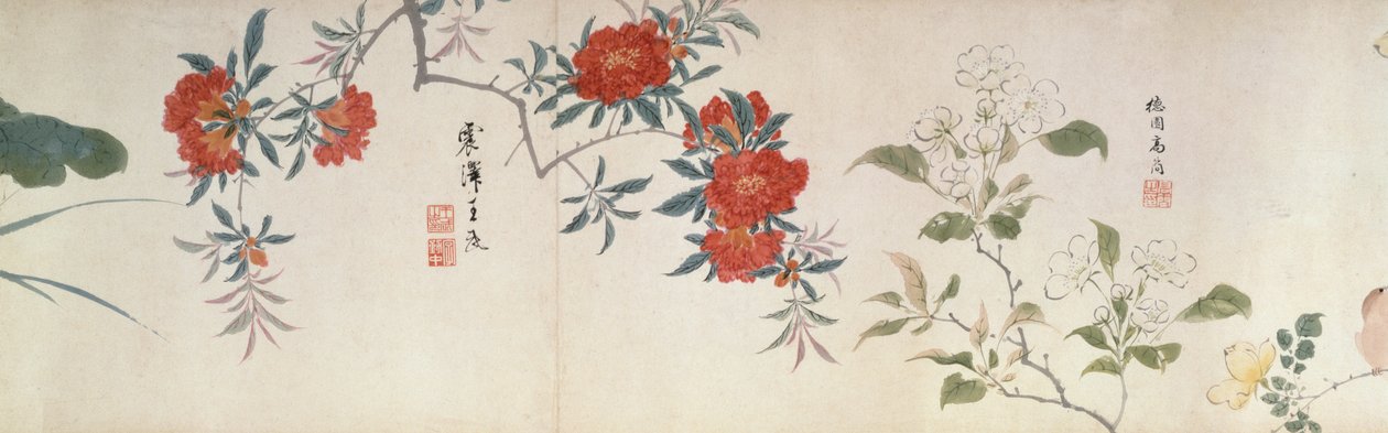 Flowers, Handscroll by Qing Dynasty Chinese School