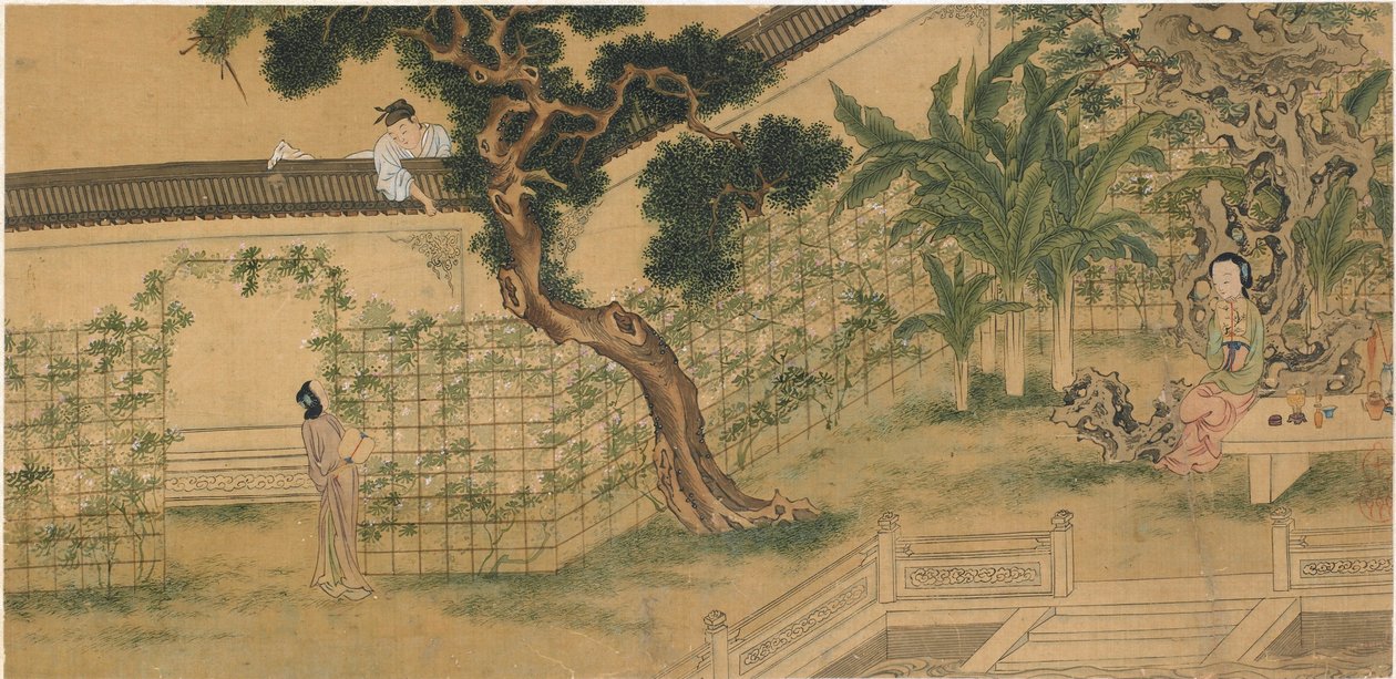 Scene from the play Romance of the West Chamber, by Wang Shifu, 16th century by Qiu Ying